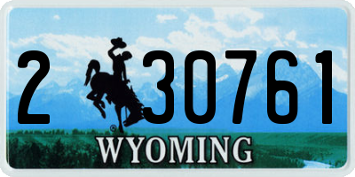 WY license plate 230761