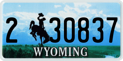 WY license plate 230837