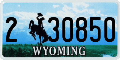 WY license plate 230850