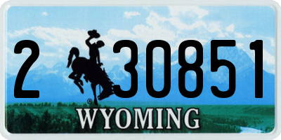 WY license plate 230851