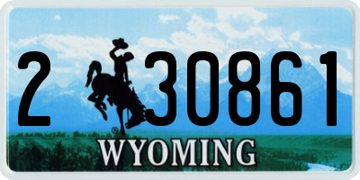 WY license plate 230861