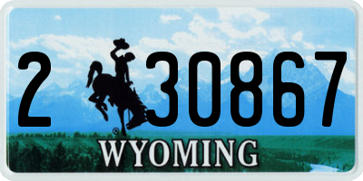 WY license plate 230867