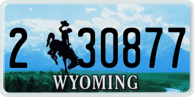 WY license plate 230877