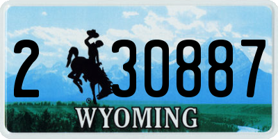 WY license plate 230887