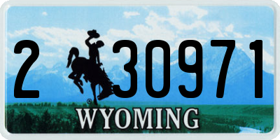 WY license plate 230971