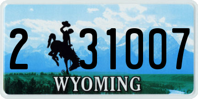 WY license plate 231007
