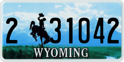 WY license plate 231042