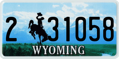 WY license plate 231058