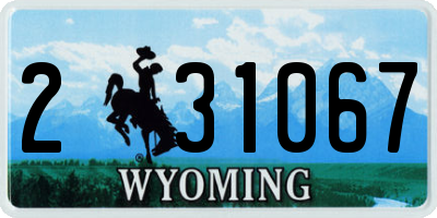 WY license plate 231067