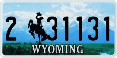 WY license plate 231131