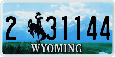 WY license plate 231144