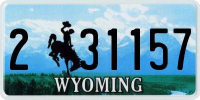 WY license plate 231157