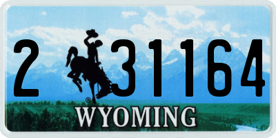 WY license plate 231164