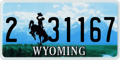 WY license plate 231167