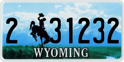 WY license plate 231232