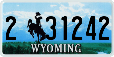 WY license plate 231242