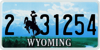WY license plate 231254