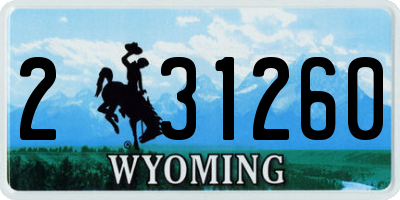 WY license plate 231260