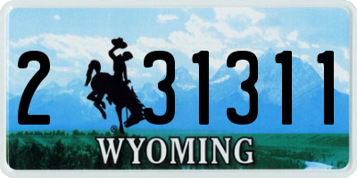 WY license plate 231311