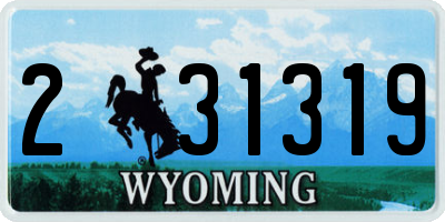 WY license plate 231319