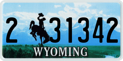 WY license plate 231342