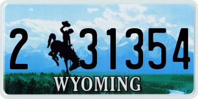 WY license plate 231354
