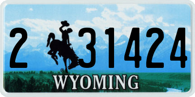 WY license plate 231424