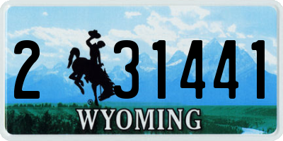WY license plate 231441