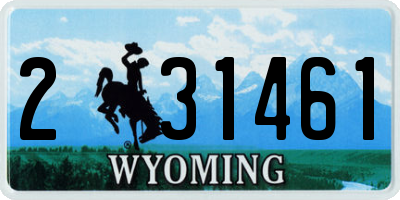 WY license plate 231461