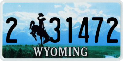 WY license plate 231472