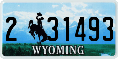 WY license plate 231493