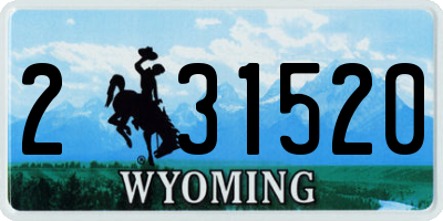 WY license plate 231520