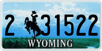 WY license plate 231522