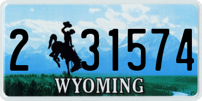WY license plate 231574