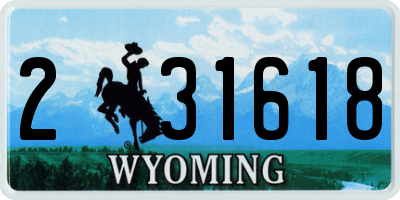 WY license plate 231618