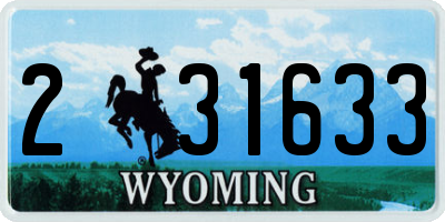 WY license plate 231633