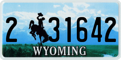 WY license plate 231642