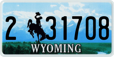 WY license plate 231708