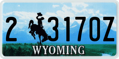 WY license plate 23170Z