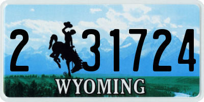 WY license plate 231724