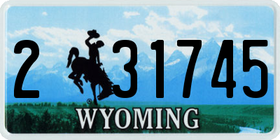 WY license plate 231745