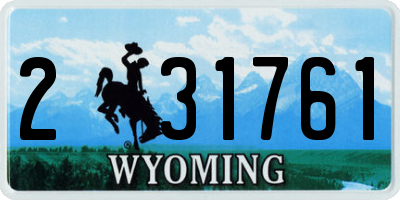 WY license plate 231761