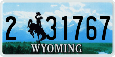 WY license plate 231767