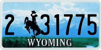WY license plate 231775
