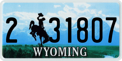WY license plate 231807