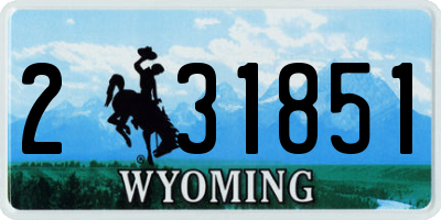 WY license plate 231851