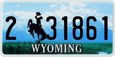 WY license plate 231861