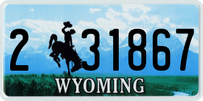 WY license plate 231867