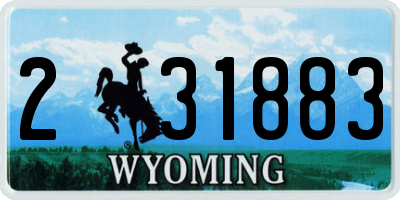 WY license plate 231883