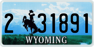 WY license plate 231891